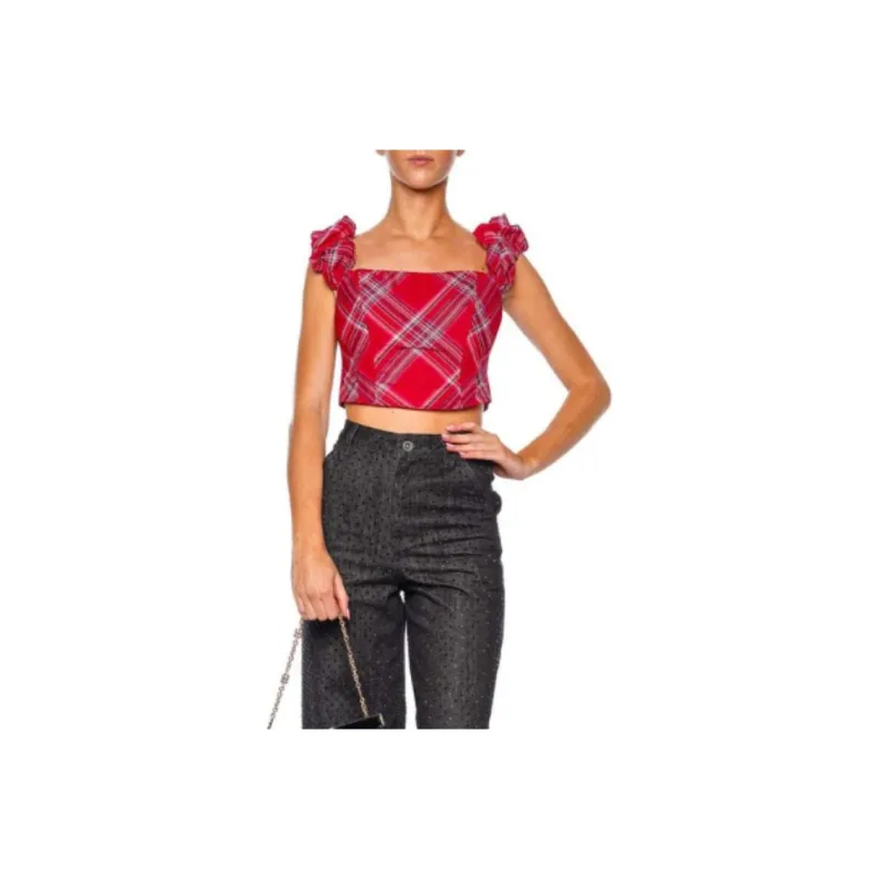 LOVESHACKFANCY Crop Tops Women's Red-0