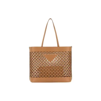 PRADA Leather Tote Bag, Shopping Bag, Shoulder Bag Women's Brown