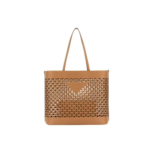 prada Match Leather Tote Bag, Shopping Bag, Shoulder Bag Women's Brown