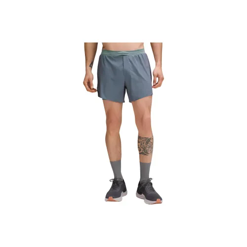 Lululemon Fast And Free Lined Short 5' Iridescent Sports Shorts Men's Tide Blue/Power Purple