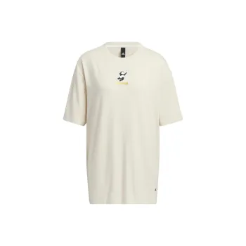 Adidas Drop Shoulder Sleeve T Shirt Women's Bauxite Brown