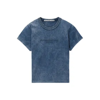 Alexander Wang SS24 Drop Shoulder Sleeve T Shirt Women's Bright Sapphire Blue