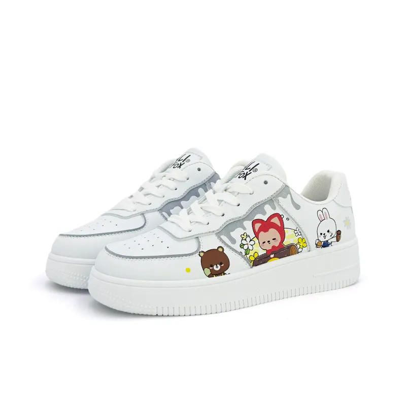ALI THE FOX Skateboard Shoes Women's Low Top White/Blue-14
