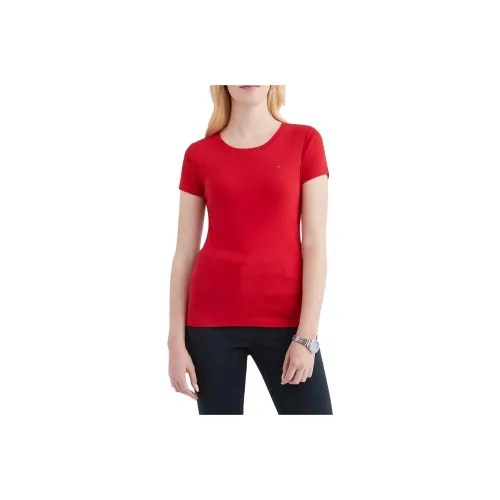 Tommy Hilfiger Essential Favorite Crewneck T-Shirt T-Shirts T-Shirt Women's Red