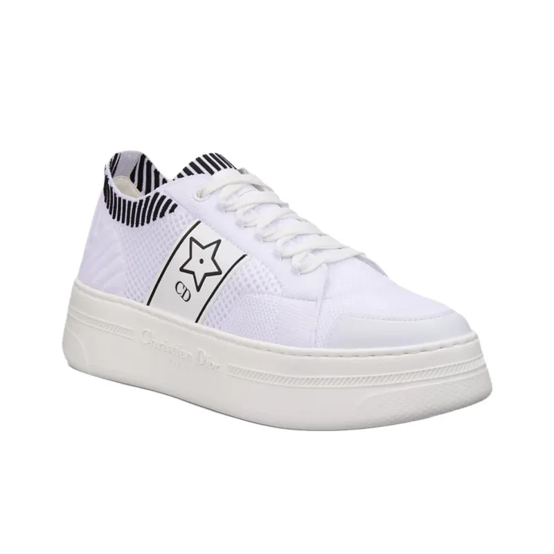 DIOR Star Low Top Skateboard Shoes Women's White-2
