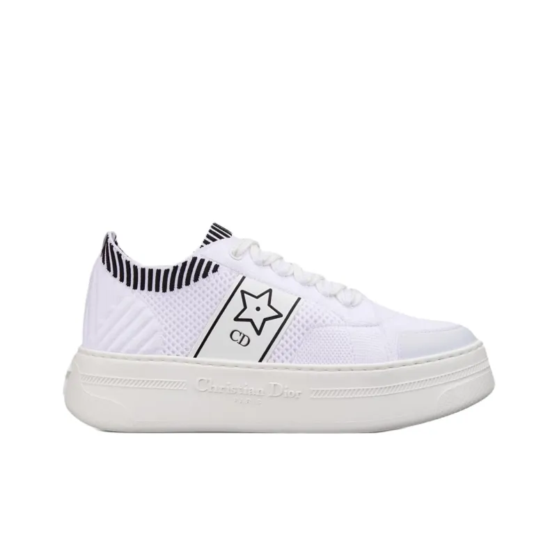 DIOR Star Low Top Skateboard Shoes Women's White-1