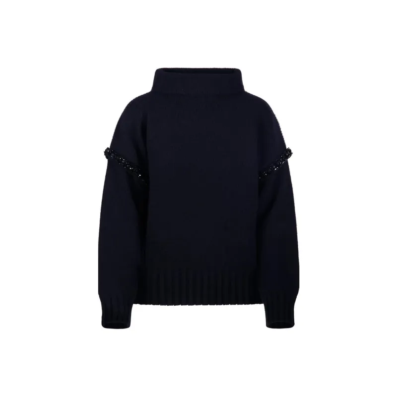 MaxMara Embellished High Neck Jumper-0