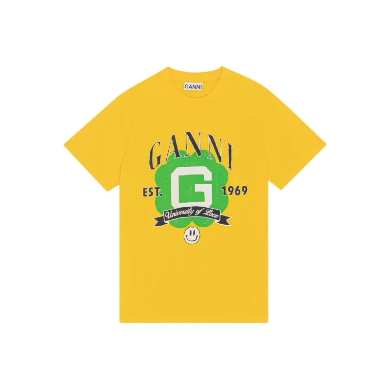 GANNI University Of Love Series T Shirts Women's Lemon-0
