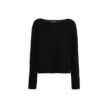 PRADA Wool And Cashmere Boat-neck Sweater Sweater Women's Black