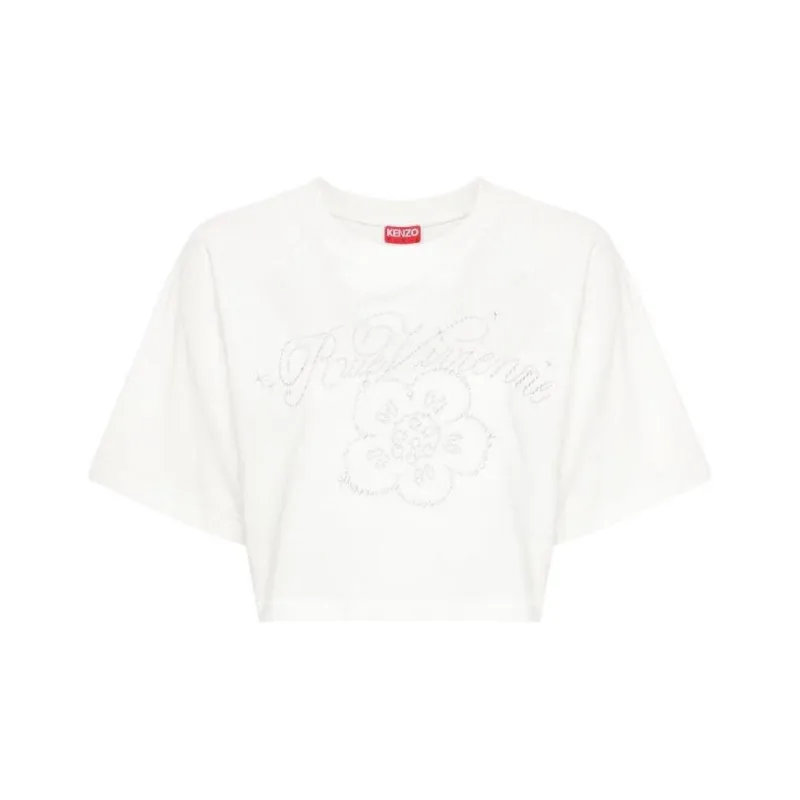 KENZO Embellished Cropped T-Shirt-0