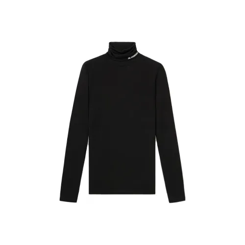 JIL SANDER FW23 Drop Shoulder Sleeve T-Shirt Women's Black