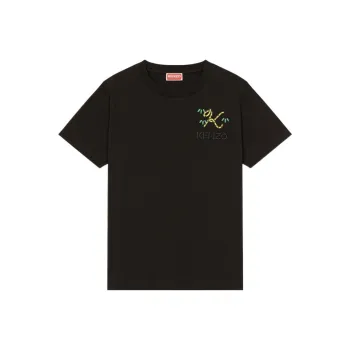 KENZO X Nigo Tiger Tail Logo Embridered T shirt Black