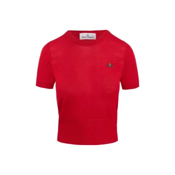 Vivienne Westwood Orb Embroidered Short-Sleeved Knitted Top