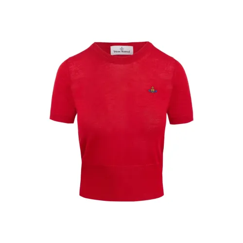 Vivienne Westwood Orb Embroidered Short Sleeved Knitted Top