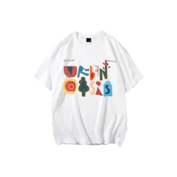 GOSO Drop Shoulder Sleeve T Shirt Unisex White