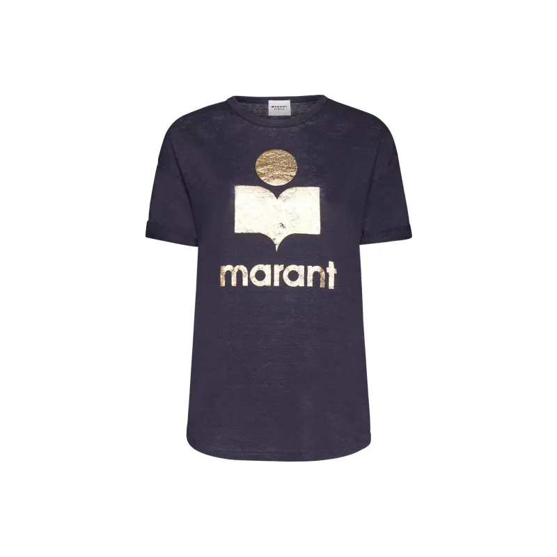 ISABEL MARANT ETOILE Koldi Logo-print Linen T-shirt-0