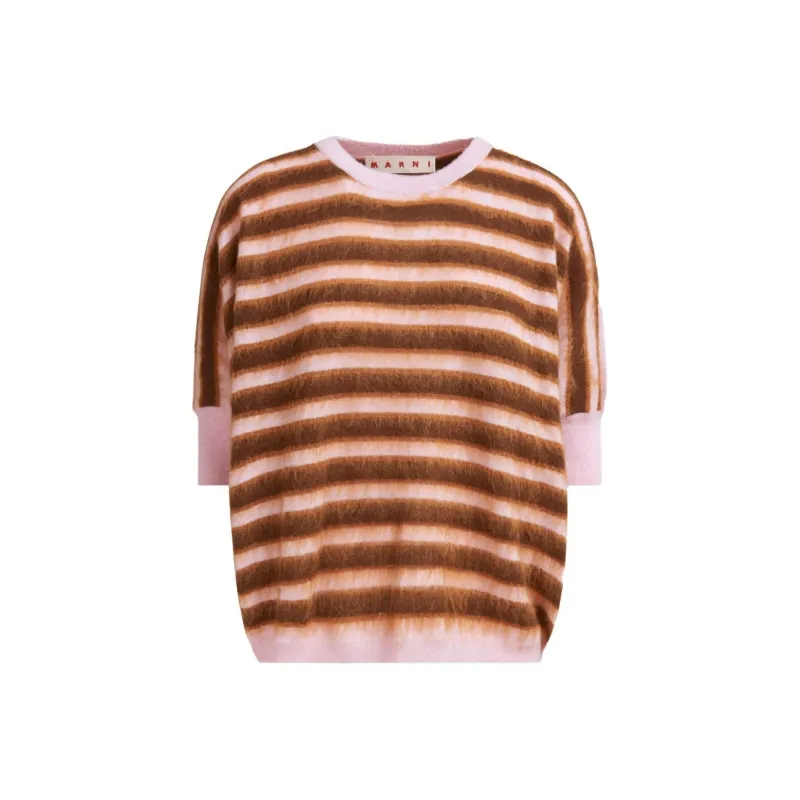 MARNI Striped Brushed Wool Jumper-0