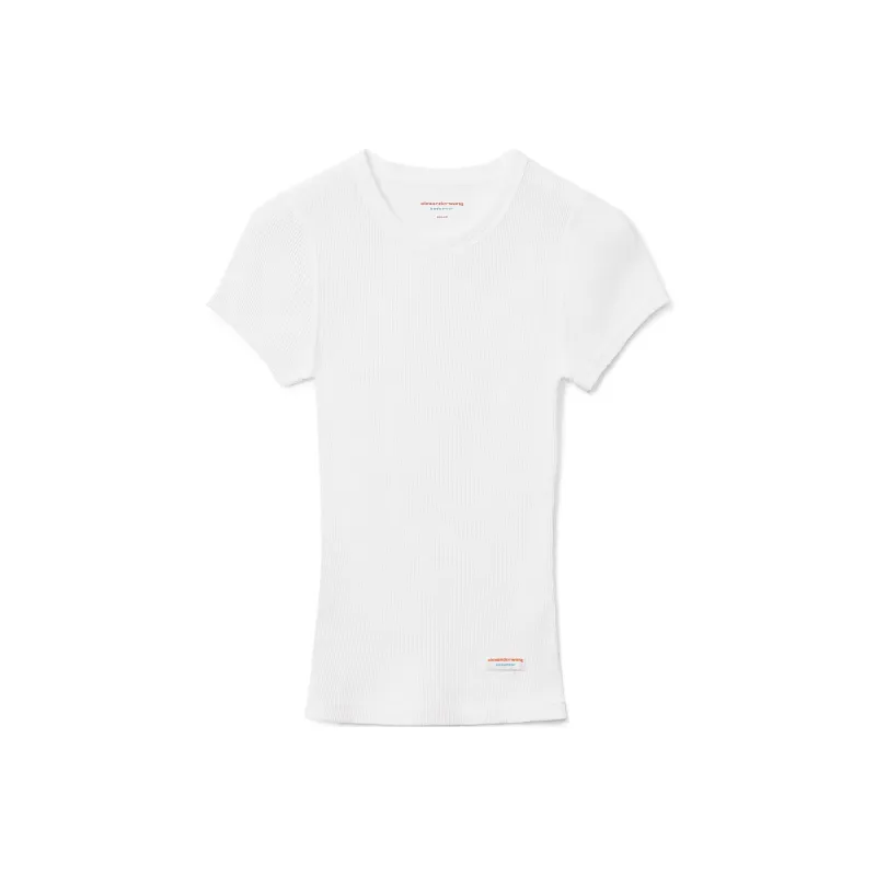 Alexander Wang Logo Tag Ribbed T Shirt-0