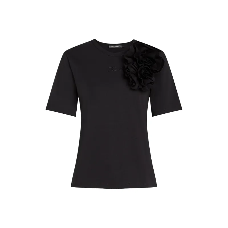 KARL LAGERFELD / Karl Lagerfeld Jeans Floral appliqué T shirt-0