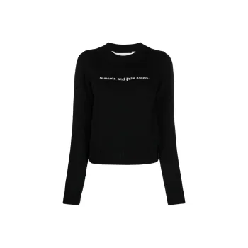 PALM ANGELS Logo Embroidered Crewneck Jumper
