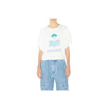 ISABEL MARANT ETOILE Drop Shoulder Sleeve T-Shirt Women's White