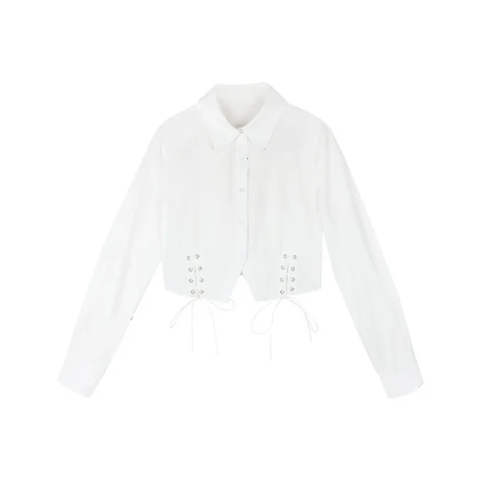 SEVEN FOUR LEE Crop Tops Women's White-0