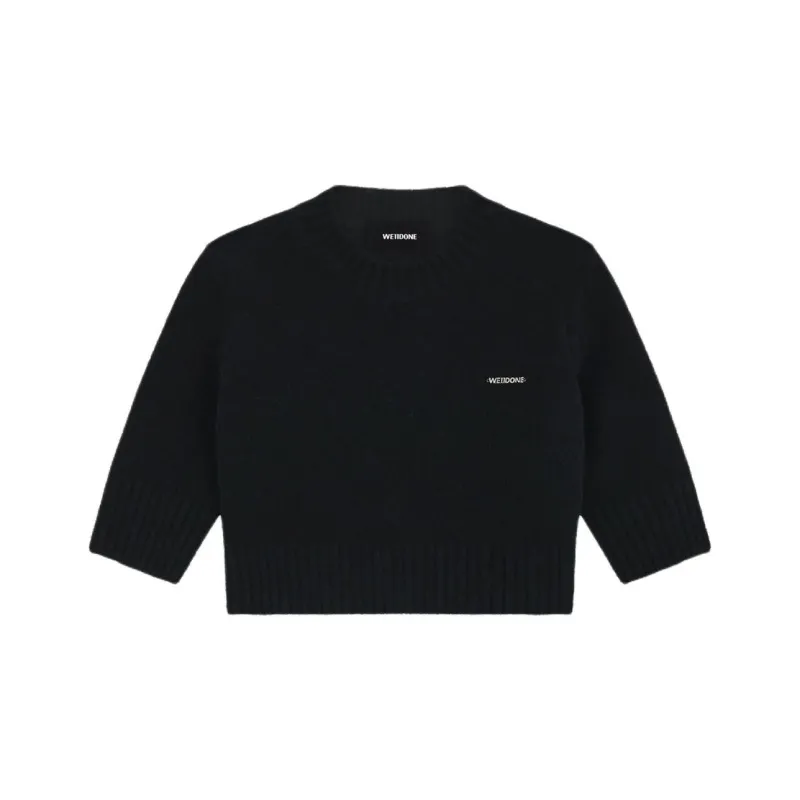 WE11DONE Cropped Knitted Top-0