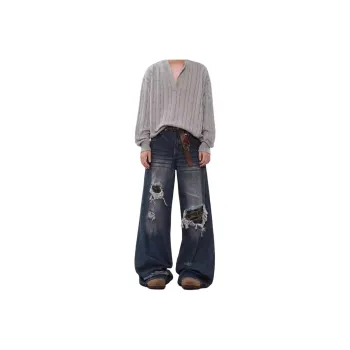 DUATOGE Jeans Men's Vintage Blue