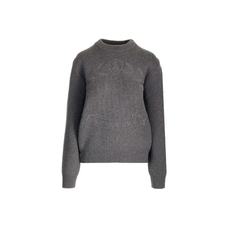 Burberry Oak Leaf Crest Wool Jumper-0