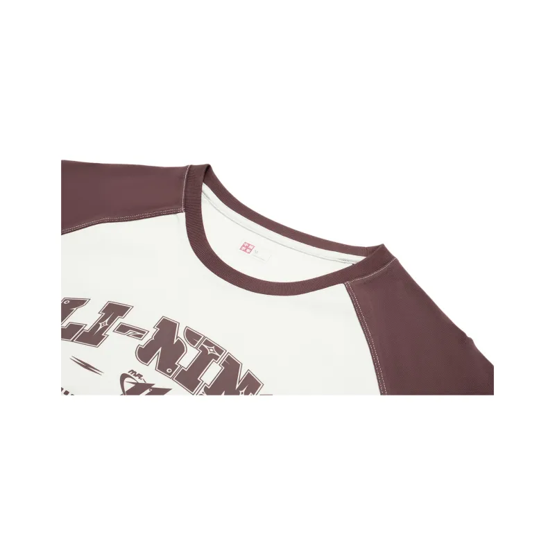 LiNing Raglan Sleeve T-Shirt Women's Ecru Ash Gray Brown-2