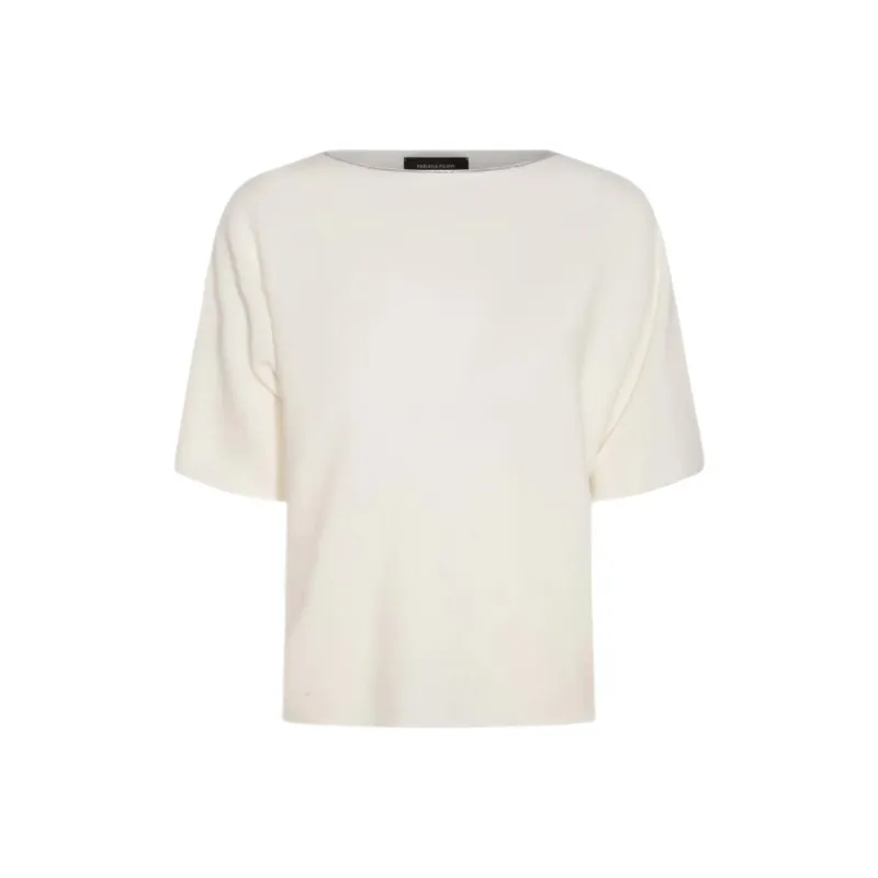 Fabiana Filippi Beaded Trim Wide Neck Knitted Blouse-0