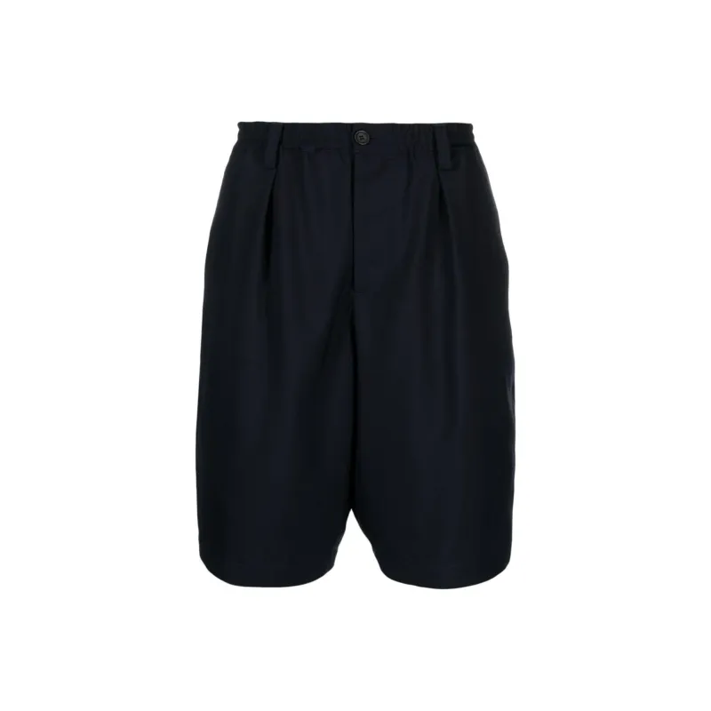 MARNI Pleated Virgin Wool Bermuda Shorts-0