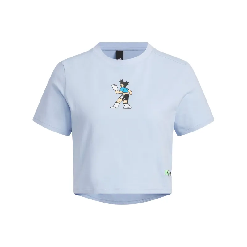 Adidas Crop Top Women's Light Pink Blue-0