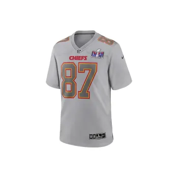 Nike NFL Atmosphere Game Jersey Rugby Jerseys Travis Kelce Kansas City Chiefs Men's Gray