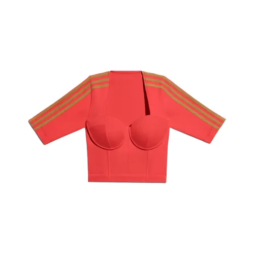 Adidas Ivy Park Circular Knit Crop Top Real Coral