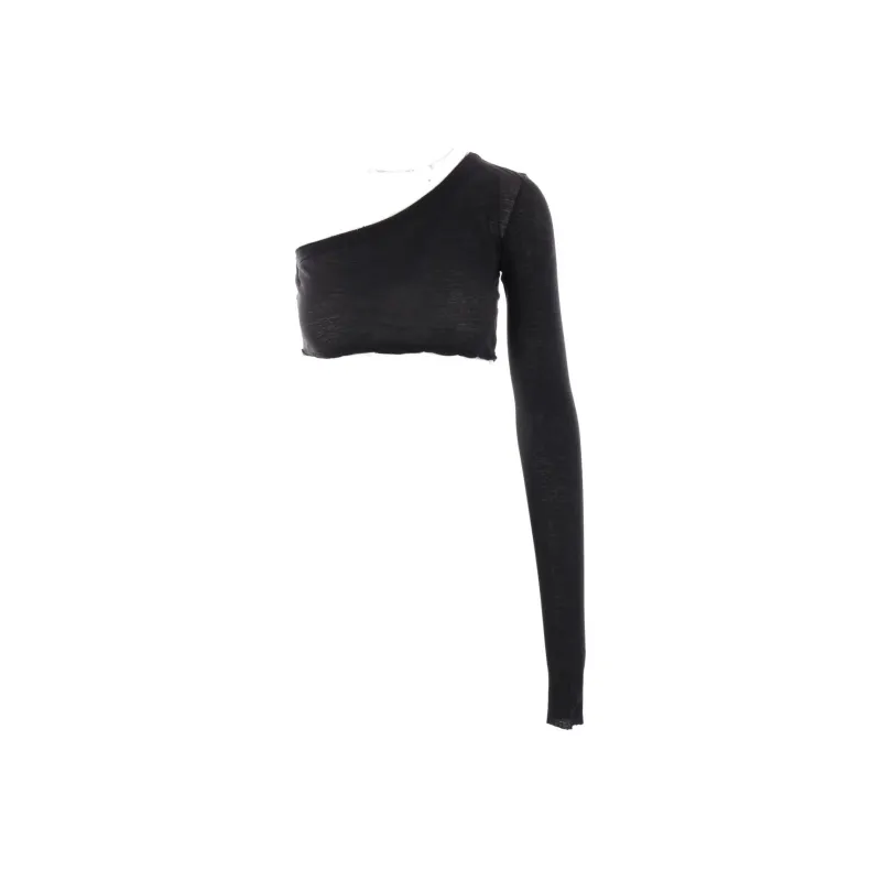 RICK OWENS Single Shoulder Cropped Top-0