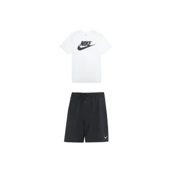 Nike Casual Sportswear Men White Top+Black Shorts