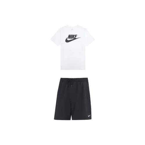 Nike Casual Sportswear Men White Top+Black Shorts