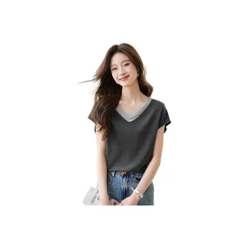 Mo Han Yi Mei T Shirt Women's Light Gray & Dark Gray