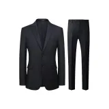Black Business Suit Top+Black Business Suit Pants