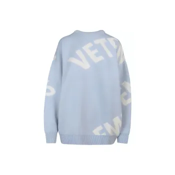 Vetements Giant Logo Knitted Jumper 'Baby Blue'