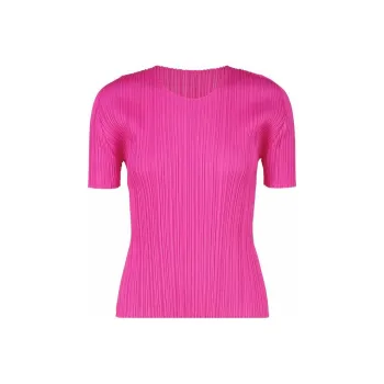 PLEATS PLEASE ISSEY MIYAKE SS22 T Shirt Women's Rose Red