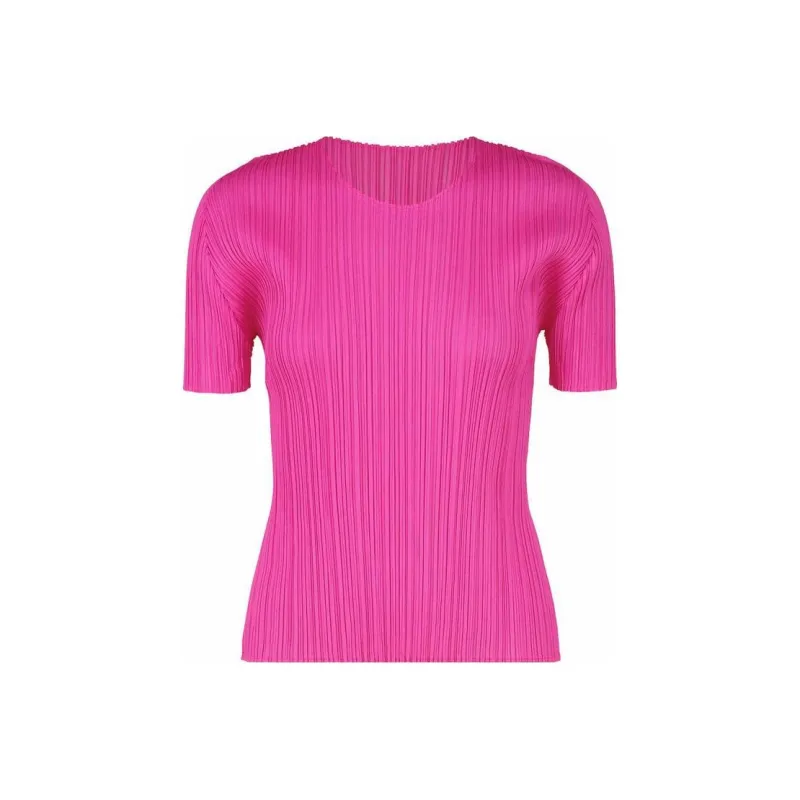 PLEATS PLEASE ISSEY MIYAKE SS22 T Shirt Women's Rose Red-0