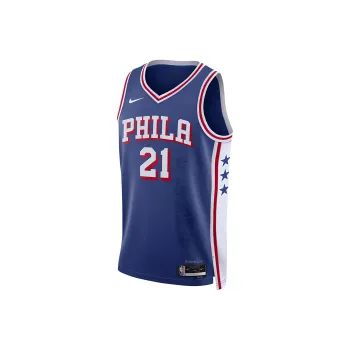 Nike Basketball Jerseys 23/24 Season Philadelphia 76ers Joel Embiid Size 21 Men's Dark Blue