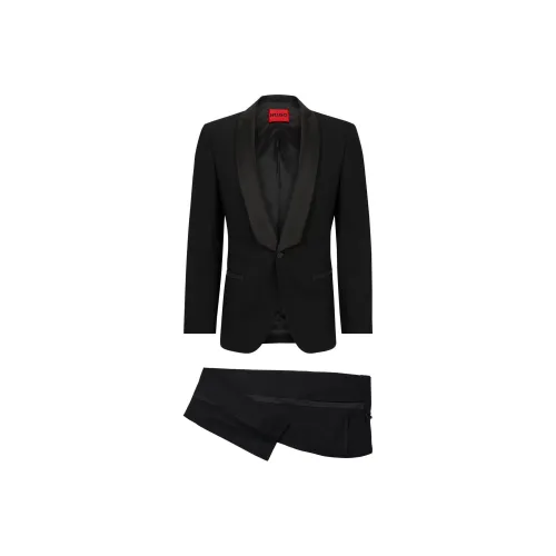 HUGO BOSS Slim Fit Evening Suit In Stretch Twill Business Suits Men's Black