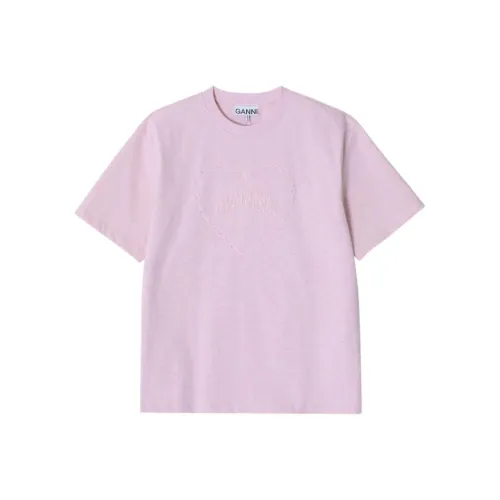 GANNI Drop Shoulder Heart T Shirt