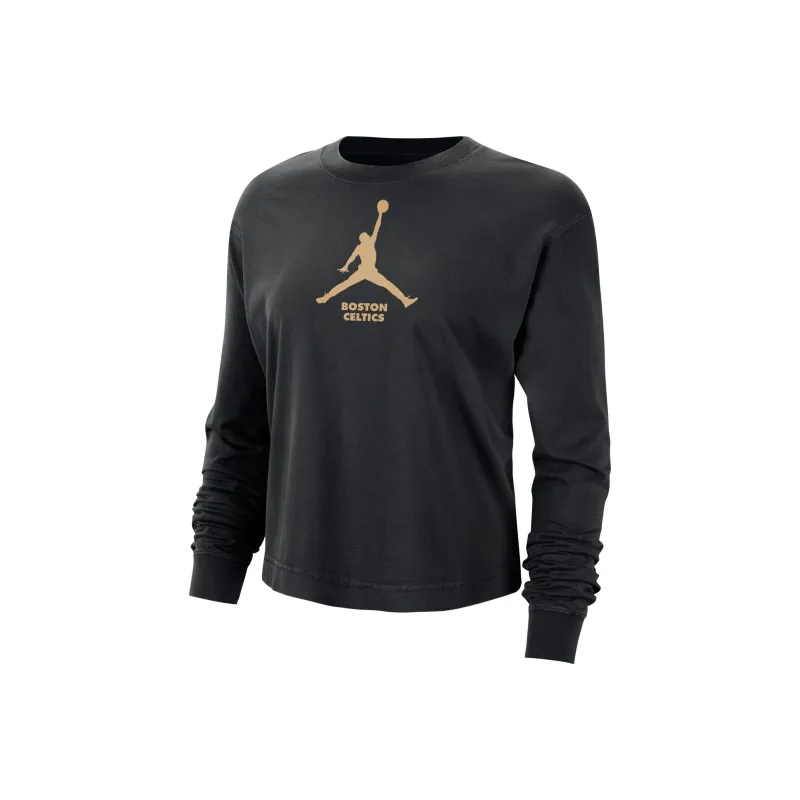 Jordan Drop Shoulder Sleeve T Shirt Women's Black-0