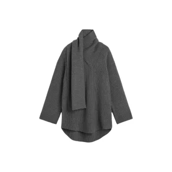 TOTEME Attached-Scarf Knitted Sweater