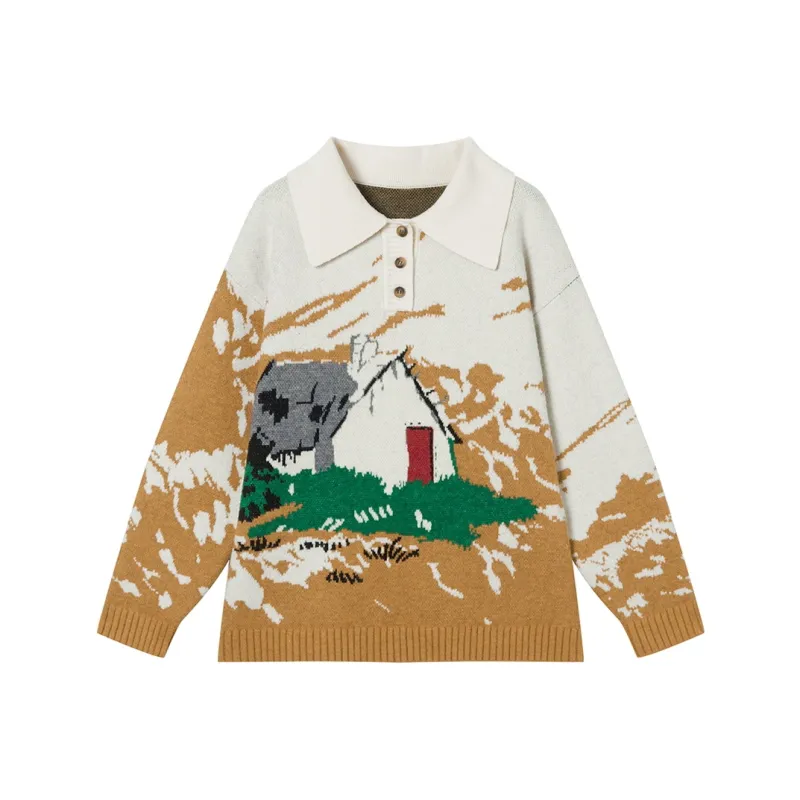 DIALOGUE Sweaters Women's Van Gogh White Cottage-0