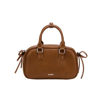 MCMIKO Cow Leather Shoulder Bag, Crossbody Bag, Handbag Small Size Women's Effortless Brown